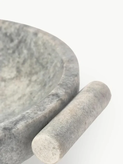 Decoratieve schaal Fossil van marmer, H 10 cm