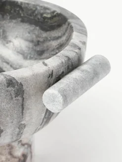 Decoratieve schaal Fossil van marmer, H 15 cm
