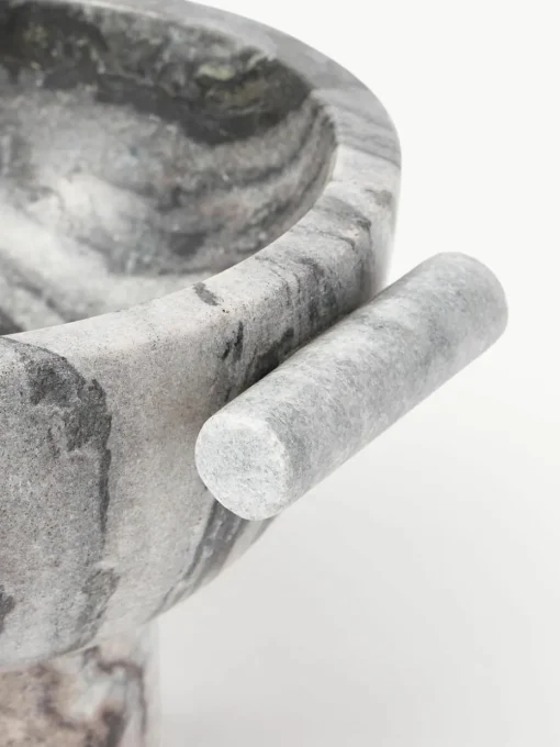 Decoratieve schaal Fossil van marmer, H 15 cm