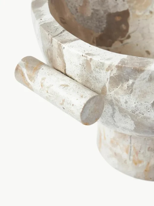 Decoratieve schaal Fossil van marmer, H 15 cm