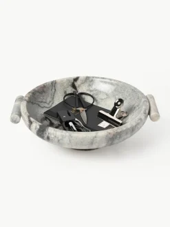 Decoratieve schaal Fossil van marmer, H 10 cm
