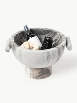 Decoratieve schaal Fossil van marmer, H 15 cm