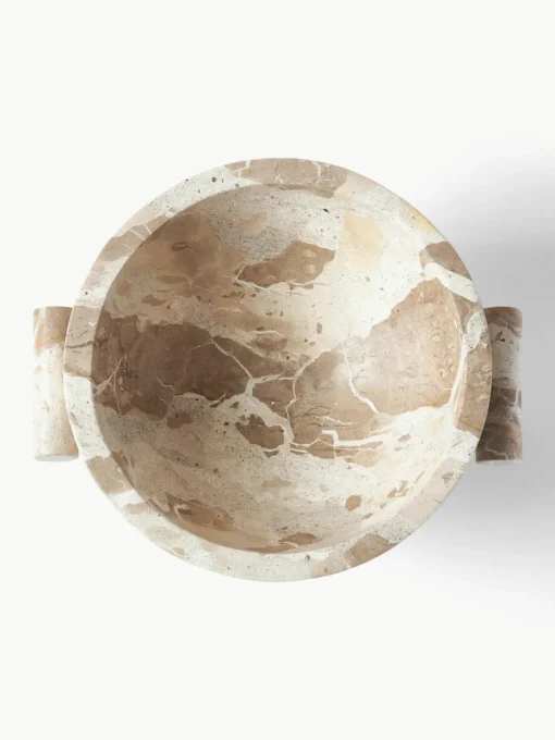 Decoratieve schaal Fossil van marmer, H 15 cm