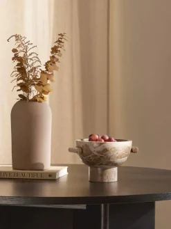 Decoratieve schaal Fossil van marmer, H 15 cm