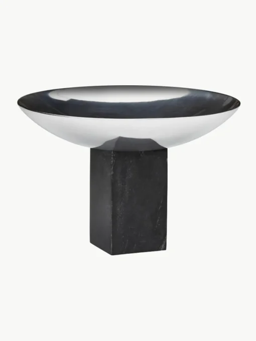 Decoratieve schaal Sapoto met marmeren voetstuk