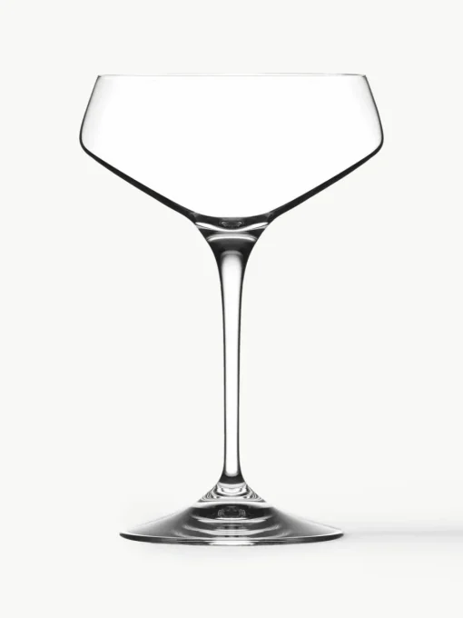 Delicate kristallen champagne schalen Aria, set van 6