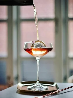 Delicate kristallen champagne schalen Aria, set van 6