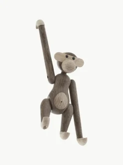 Design decoratief object Monkey van eikenhout, H 19 cm