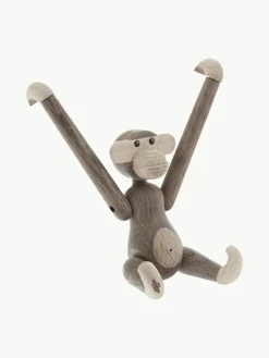 Design decoratief object Monkey van eikenhout, H 19 cm