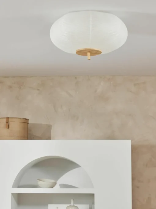 Design plafondlamp Misaki van rijstpapier