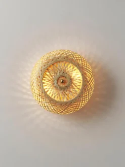 Design wandlamp Evelyn van bamboehout, naturel