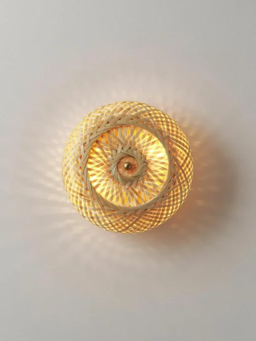 Design wandlamp Evelyn van bamboehout, naturel