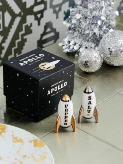 Design zout- en peperstrooier Apollo, vergulden, set van 2