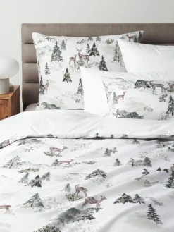 Designer katoenen perkale kussenhoes Forest