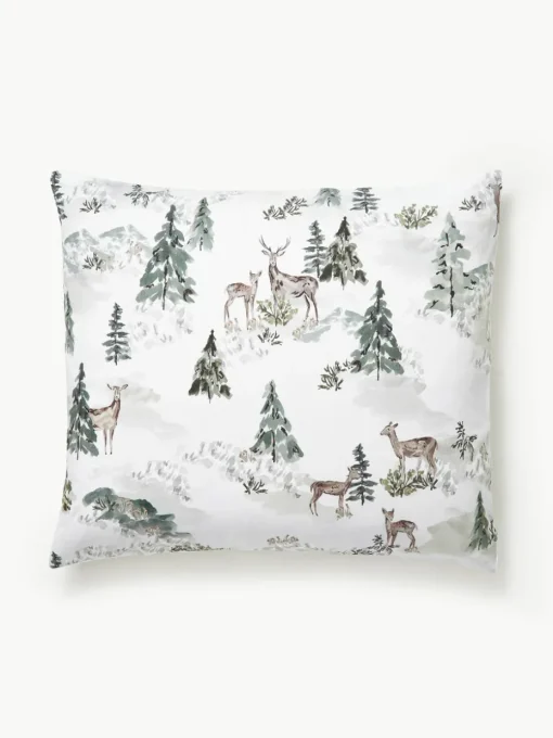 Designer katoenen perkale kussenhoes Forest