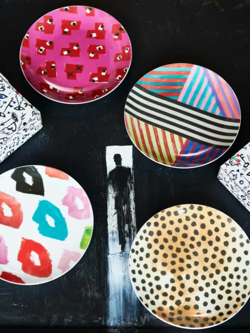 Designer ontbijtborden Carol van porselein, set van 4