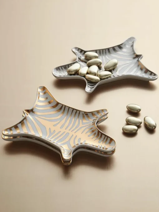 Designer sierschaal Zebra gemaakt van porselein