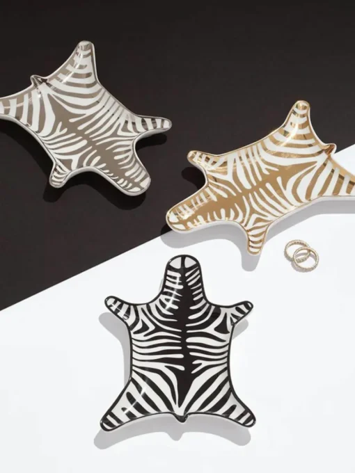 Designer sierschaal Zebra gemaakt van porselein