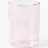 Designer waterglas Favourite LOVE met opschrift