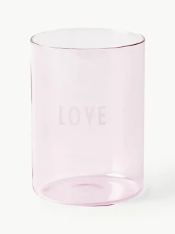 Designer waterglas Favourite LOVE met opschrift