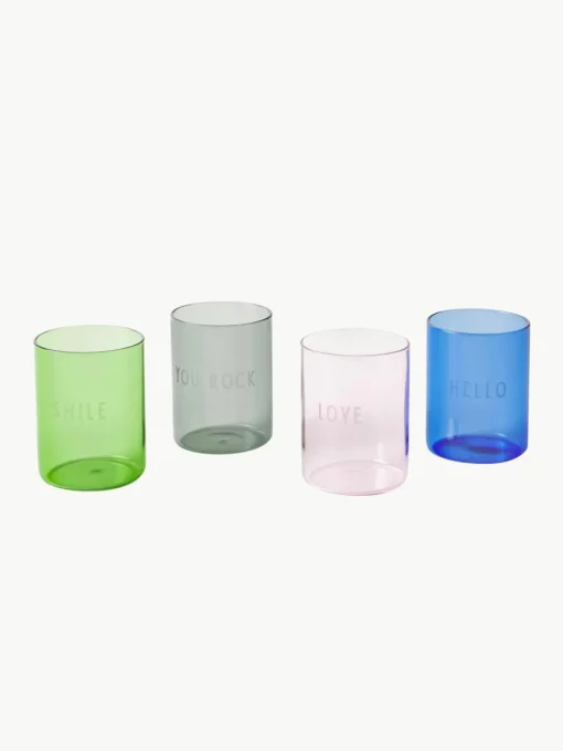 Designer waterglas Favourite LOVE met opschrift