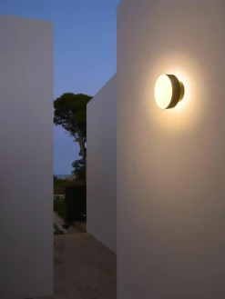 Dimbare outdoor LED wandlamp Plaff-On!, mondgeblazen