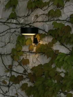 Dimbare outdoor LED wandlamp Plaff-On!, mondgeblazen