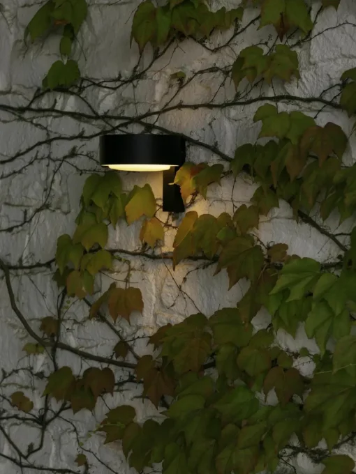 Dimbare outdoor LED wandlamp Plaff-On!, mondgeblazen