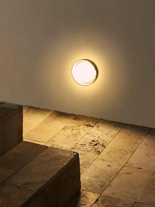 Dimbare outdoor LED wandlamp Plaff-On!, mondgeblazen