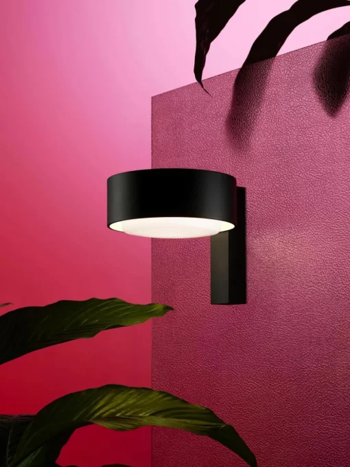 Dimbare outdoor LED wandlamp Plaff-On!, mondgeblazen