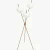 Dimbare tripod vloerlamp Kushi, mondgeblazen
