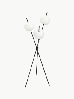 Dimbare tripod vloerlamp Kushi, mondgeblazen