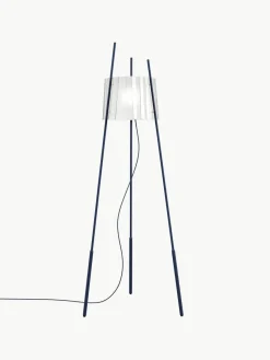 Dimbare tripod vloerlamp Tyla, mondgeblazen