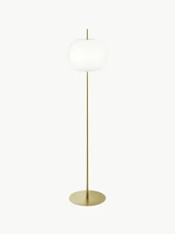 Dimbare vloerlamp Kushi, mondgeblazen