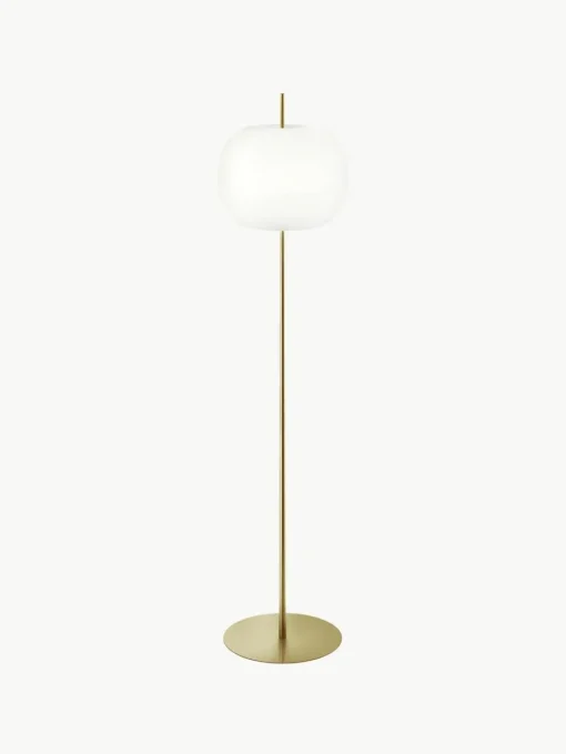 Dimbare vloerlamp Kushi, mondgeblazen