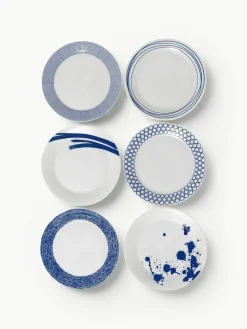 Dinerbord Pacific blauw van porselein, set van 6