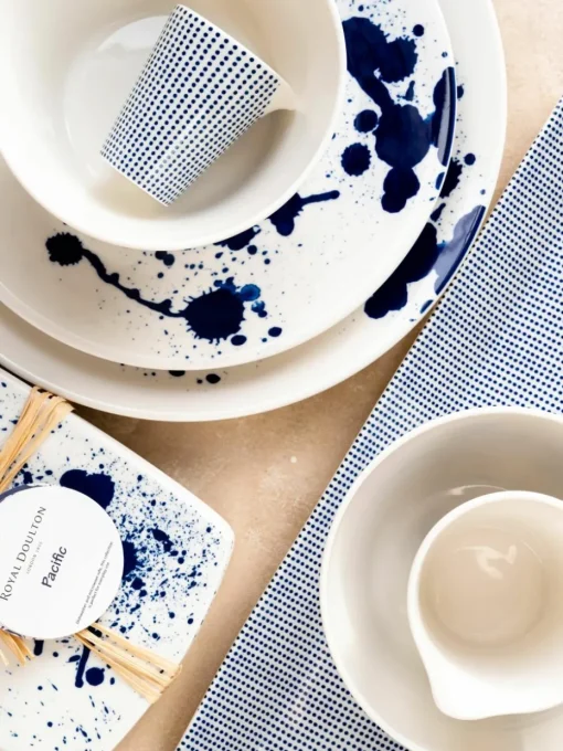 Dinerbord Pacific blauw van porselein