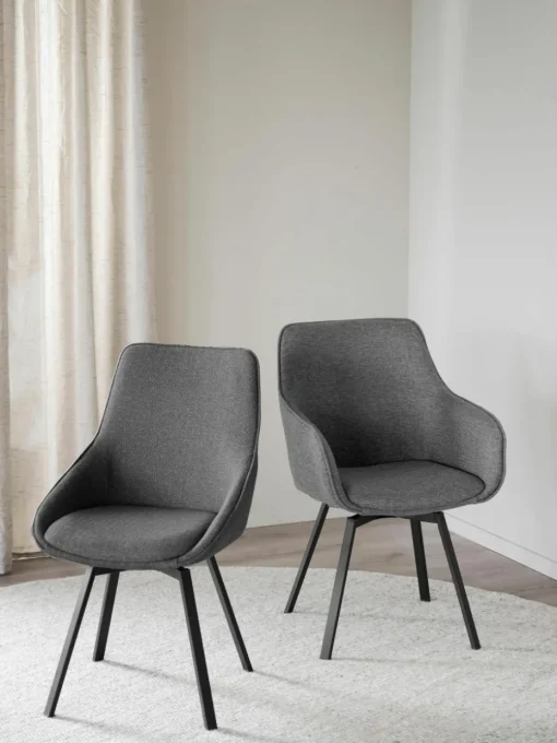 Draaibare gestoffeerde stoelen Alison, 2 stuks