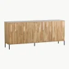 Dressoir Avourio van eikenhout met geribde voorzijde