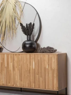 Dressoir Avourio van eikenhout met geribde voorzijde