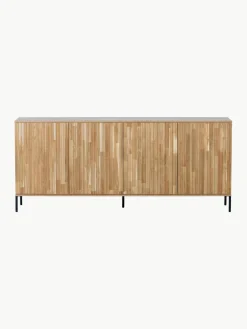 Dressoir Avourio van eikenhout met geribde voorzijde