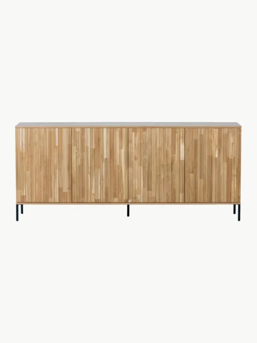 Dressoir Avourio van eikenhout met geribde voorzijde