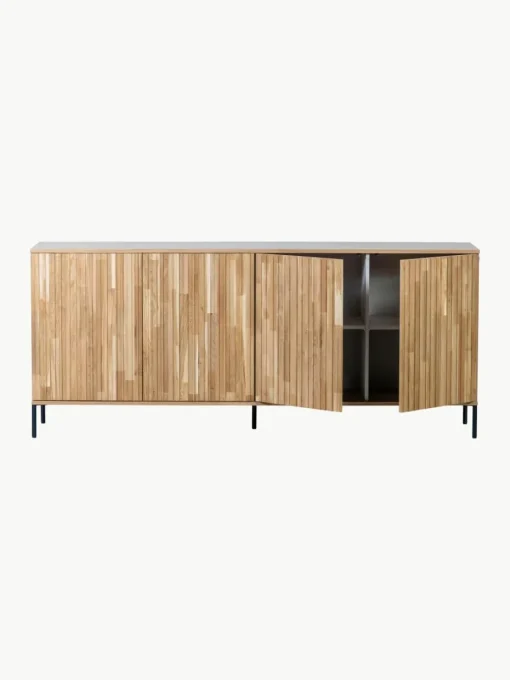 Dressoir Avourio van eikenhout met geribde voorzijde