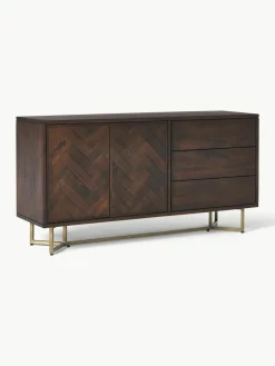 Dressoir Luca van mangohout met visgraat-patroon