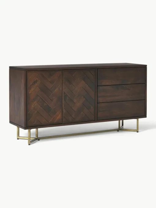 Dressoir Luca van mangohout met visgraat-patroon