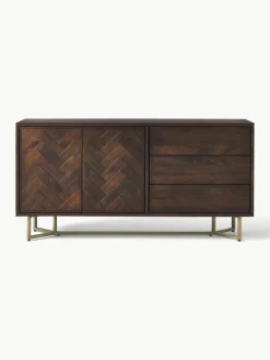 Dressoir Luca van mangohout met visgraat-patroon