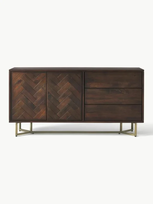 Dressoir Luca van mangohout met visgraat-patroon
