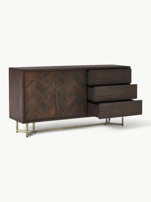 Dressoir Luca van mangohout met visgraat-patroon