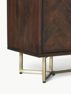 Dressoir Luca van mangohout met visgraat-patroon
