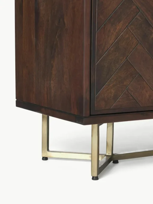 Dressoir Luca van mangohout met visgraat-patroon